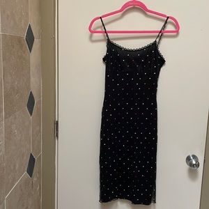 To the Max Black Dress with Polka Dots